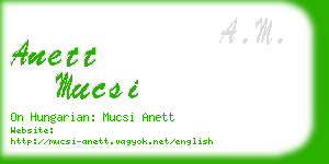 anett mucsi business card